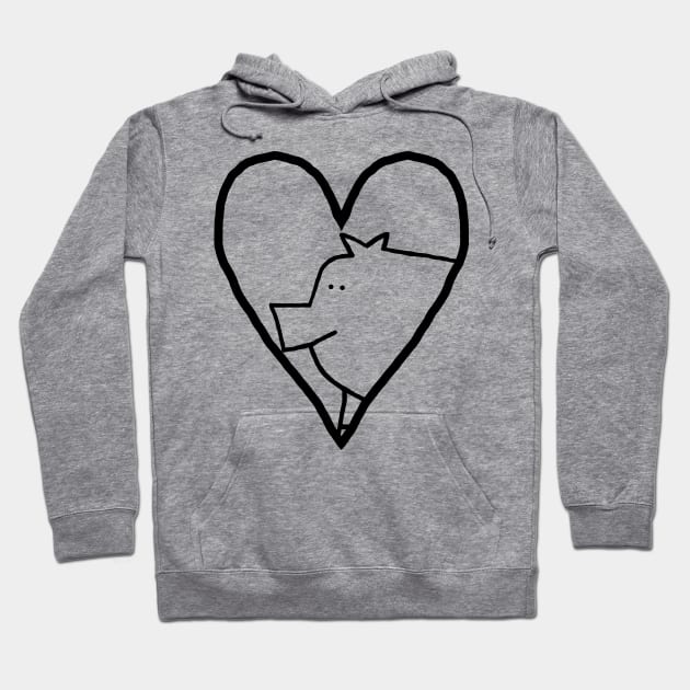 My Purple Pig Valentine Outline Hoodie by ellenhenryart